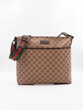 CF44 💗 GUCCI Monogram Web Messenger Bag